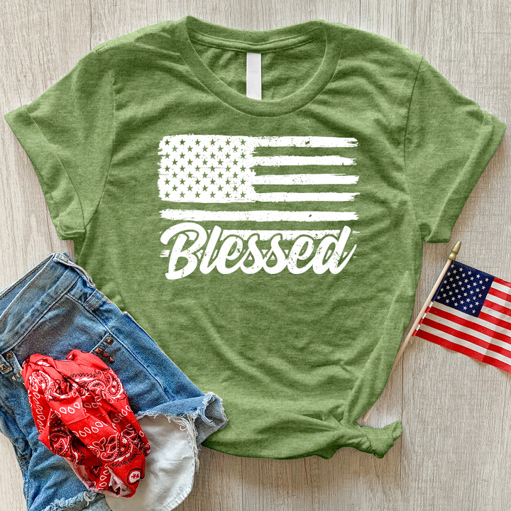 Blessed Flag Heathered Tee