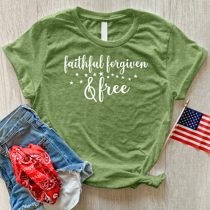 Forgiven & Free Stars Heathered Tee