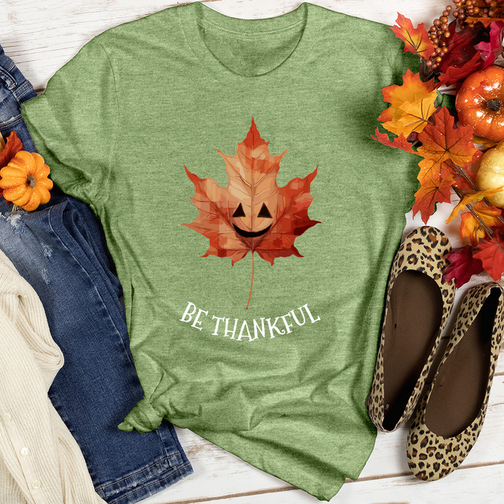 Be Thankful Leaf Heathered Tee