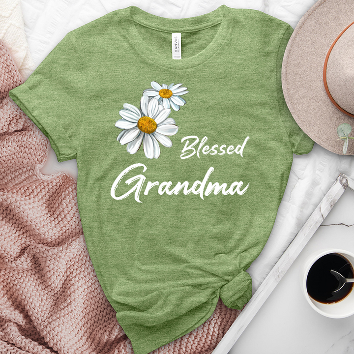 Blessed Grandma Daisy Heathered Tee