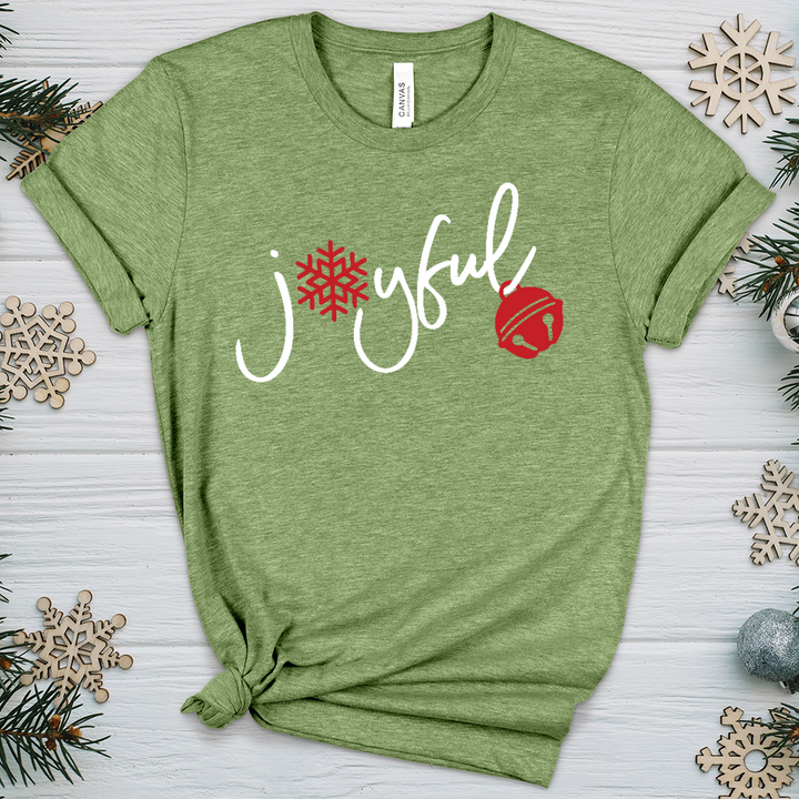 Joyful Christmas Flake Heathered Tee