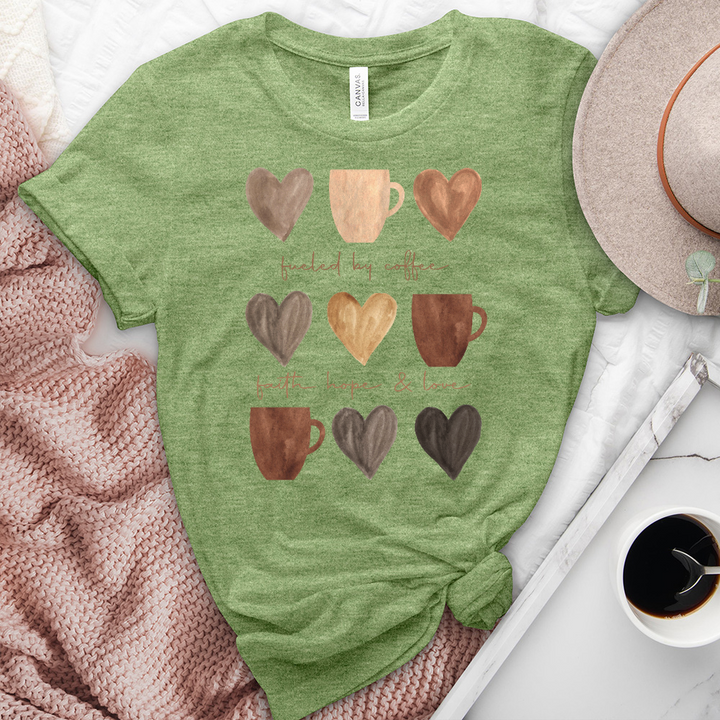 Coffee Faith Hope Love Heathered Tee