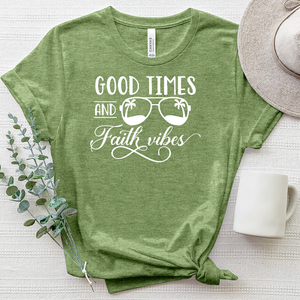 Good Vibes and Faith Vibes Heathered Tee