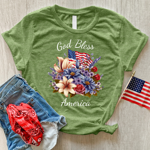 God Bless Wildflowers Heathered Tee