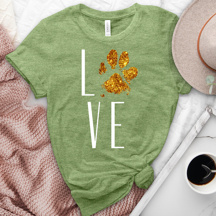 Love paw print heathered tee