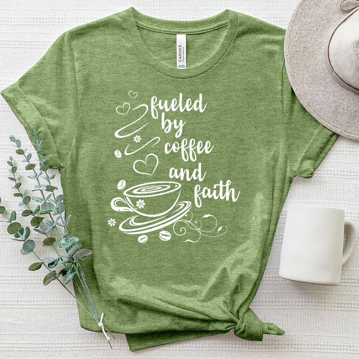 Coffee and Faith Abstract Heathered Tee