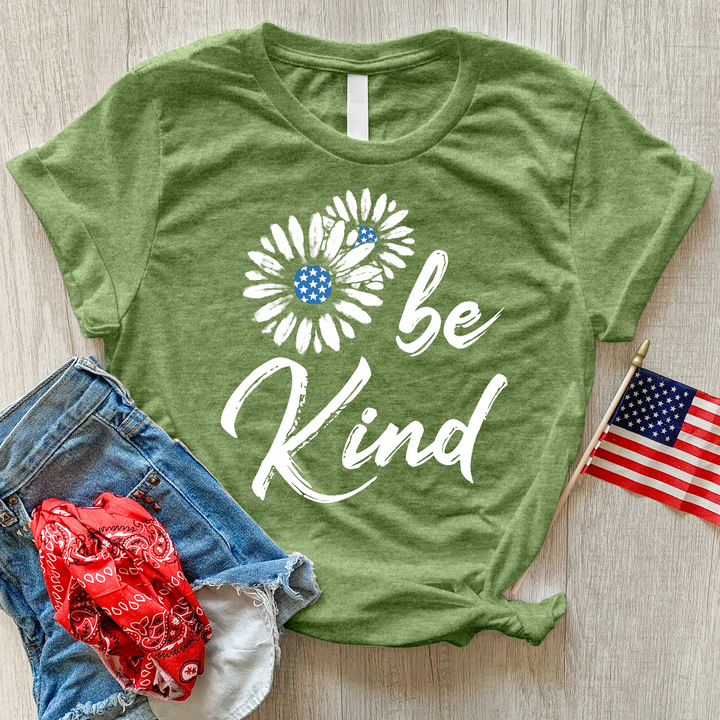 Be Kind Patriotic Heathered Tee