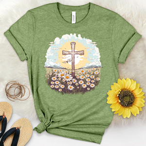 Scenic Daisy Cross Art Heathered Tee