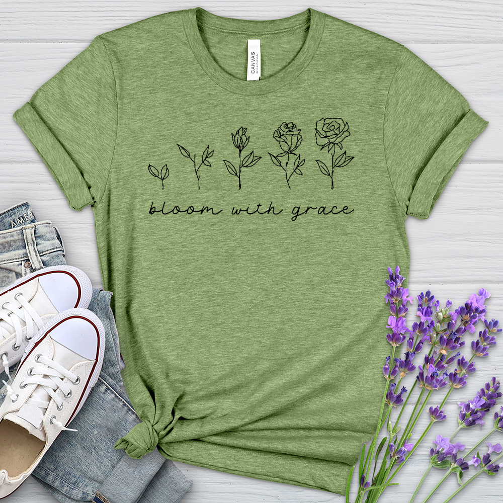 Bloom With Grace Flower Evolution Heathered Tee