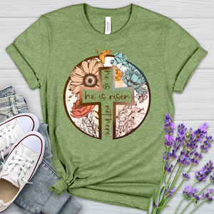 He Is Risen Cross Heathered Tee