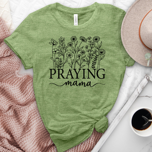 Praying Mama Flowers Heathered Tee