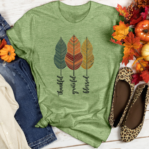 Retro Foliage Stripe Trio Heathered Tee