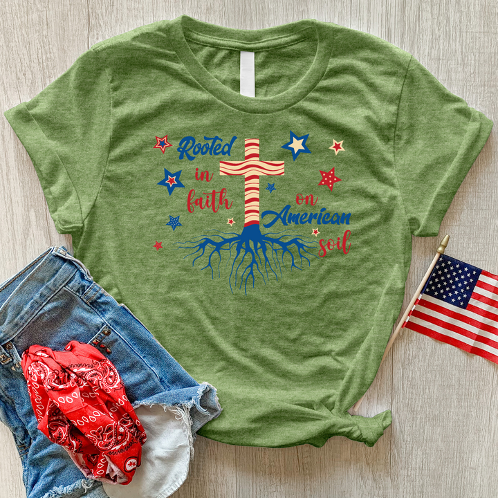 Rooted In Faith American Soil Heathered Tee