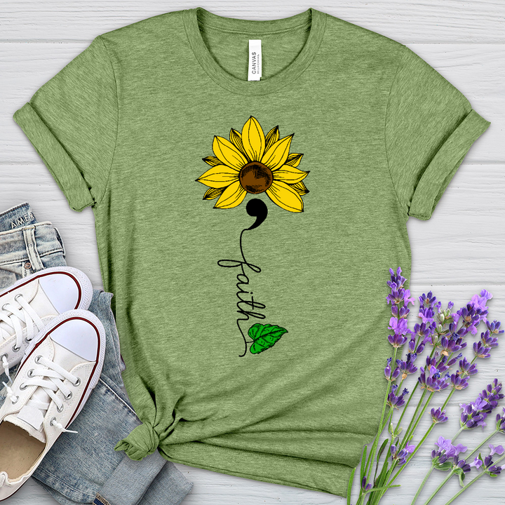 Faith Semicolon Sunflower Heathered Tee