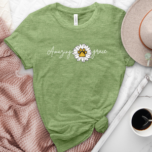 Amazing grace paw print heathered tee