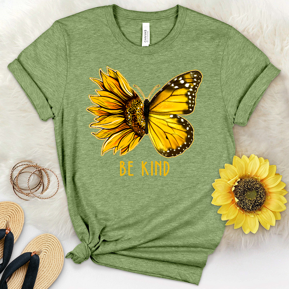 Be Kind Butterflower Heathered Tee