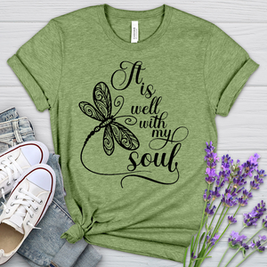 It Is Well Dragonfly Heathered Tee