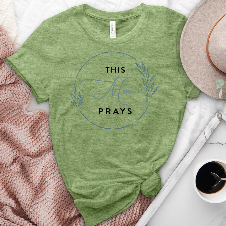 This Mama Prayers Circle Wreath Heathered Tee