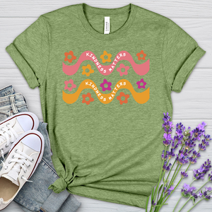 Kindness Matters Daisy Pattern Heathered Tee