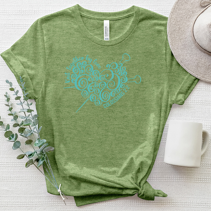 Knit Together Heart Heathered Tee