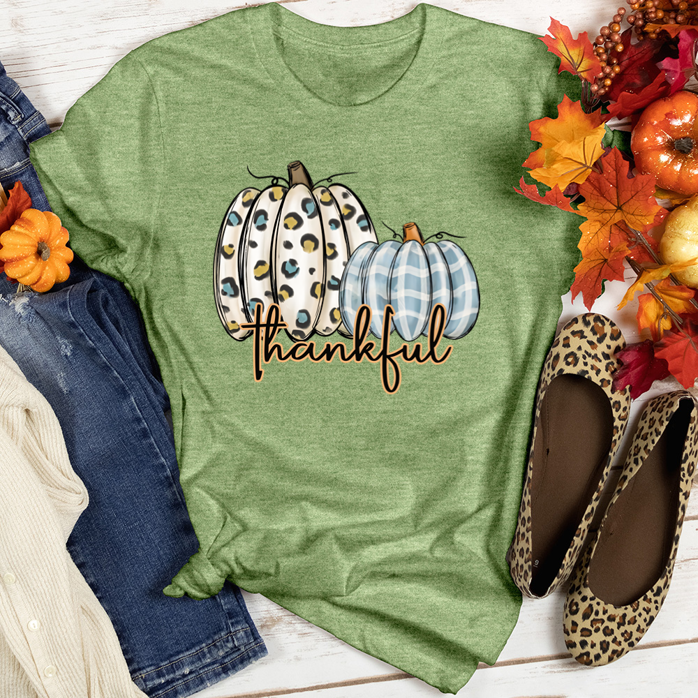 Thankful Watercolor Spots Heathered Tee