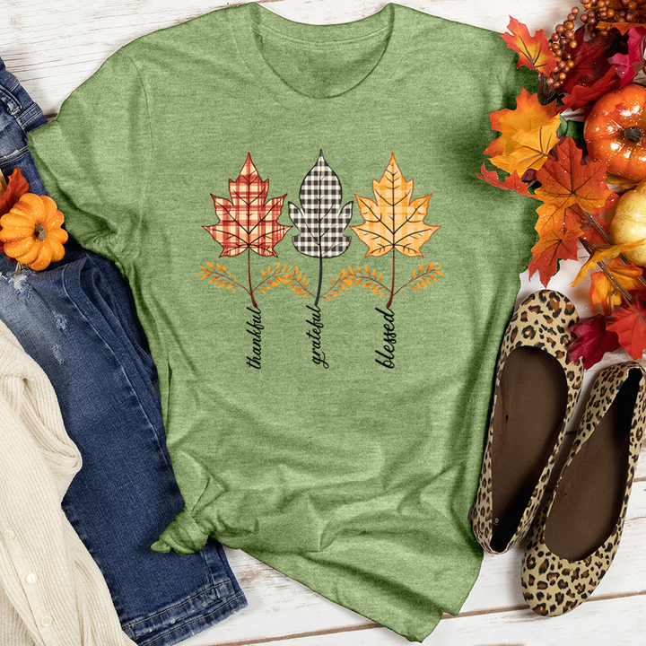 Retro Fall Foliage Trio Heathered Tee