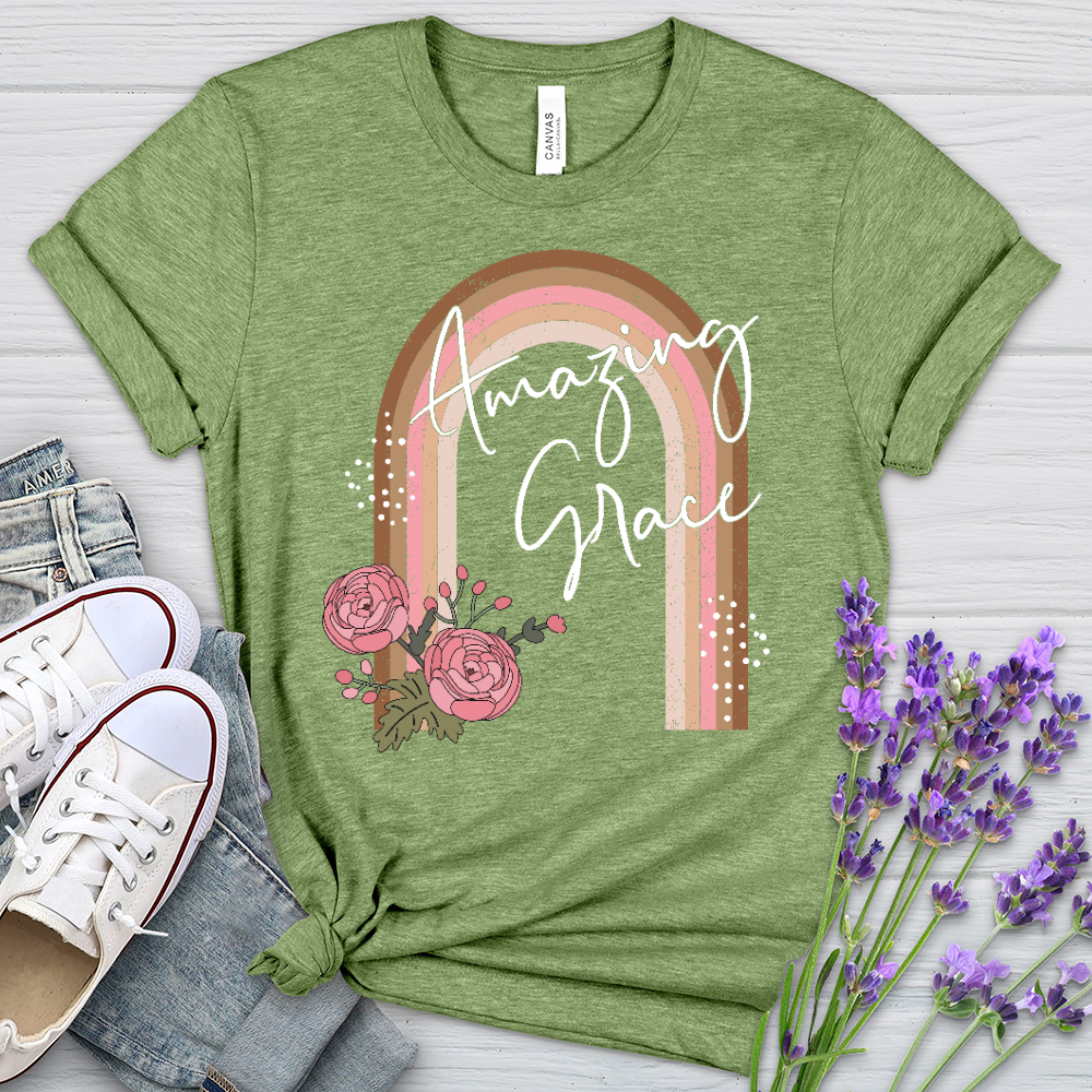 Amazing Grace Flower Arch Heathered  Tee