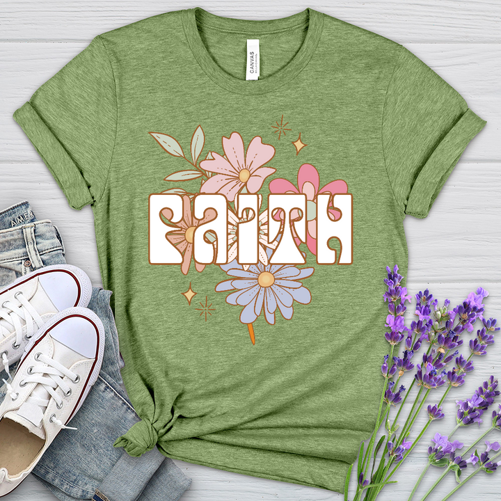 Blooming Faith Flower Heathered Tee