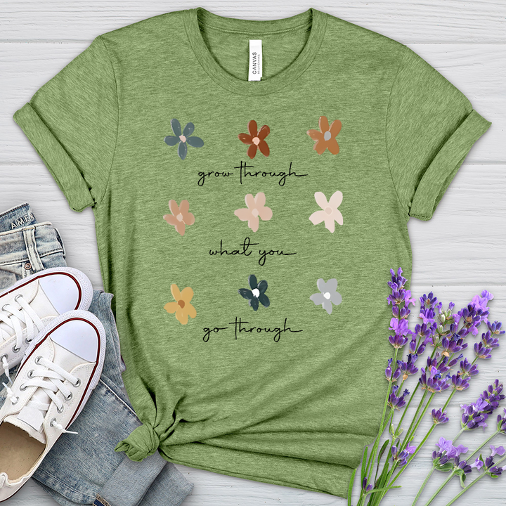 Grow Through Flower Pattern Heathered Tee