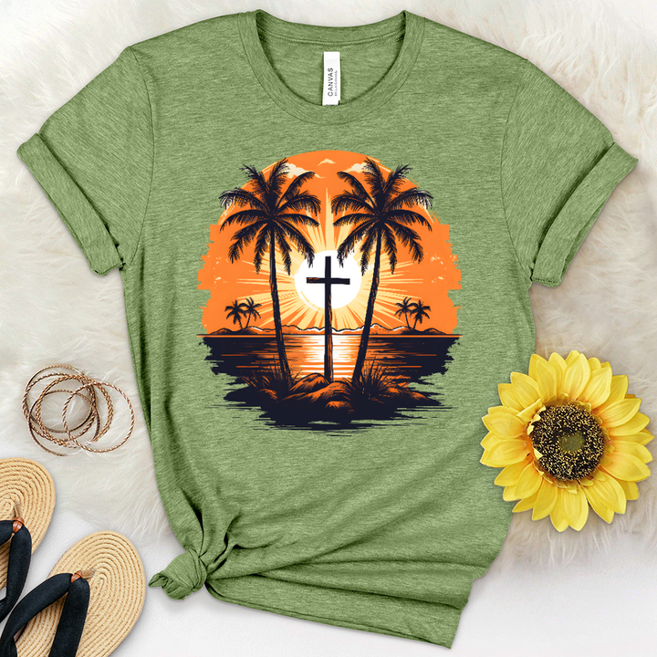 Faithful Sunset Heathered Tee