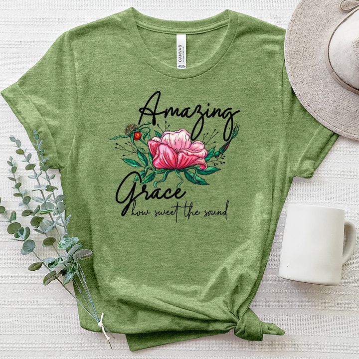 Amazing Grace Rose Tee Heathered Tee