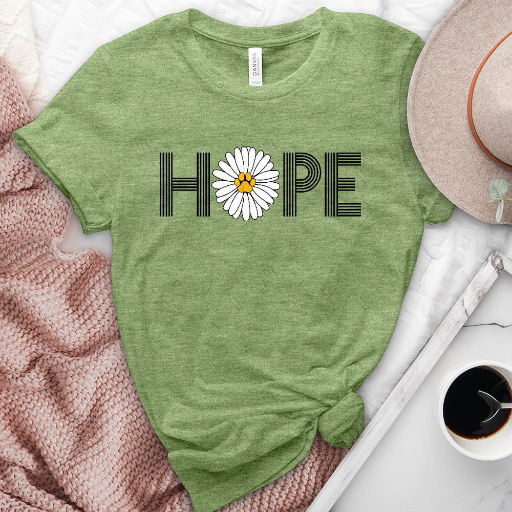 Hope paw print heathered tee