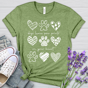 Dogs Leave Paw Prints Heathered Tee