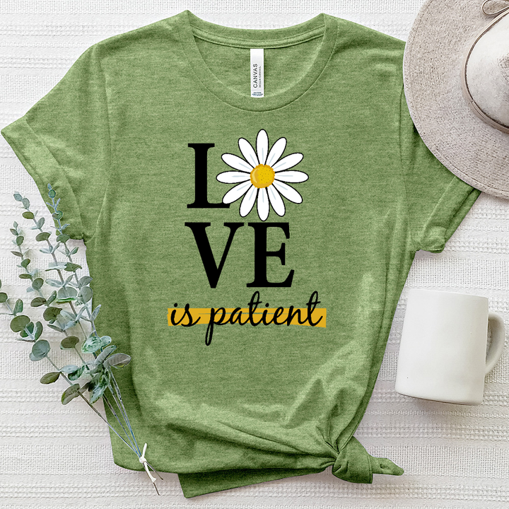 Love Is Patient Daisy Flower Heathered Tee