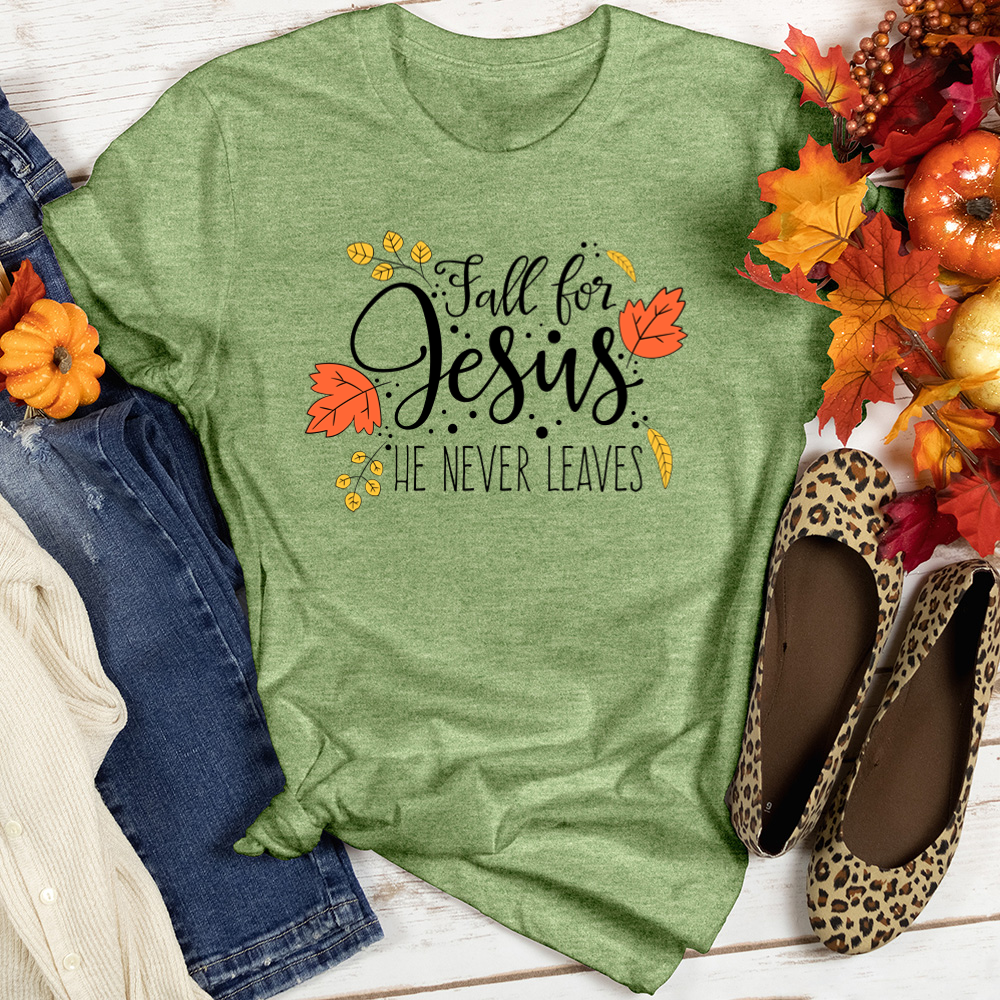 Fall For Jesus Autumn Blessings Heathered Tee