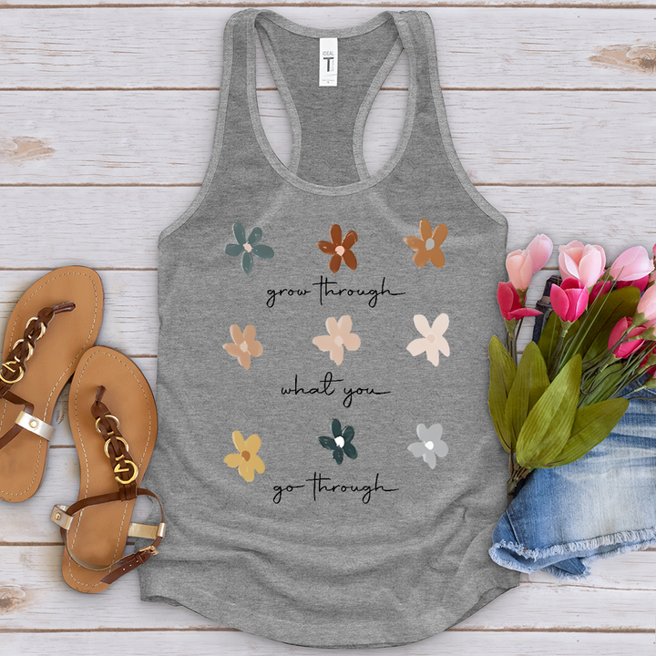 Grow Through Flower Pattern Tank Top