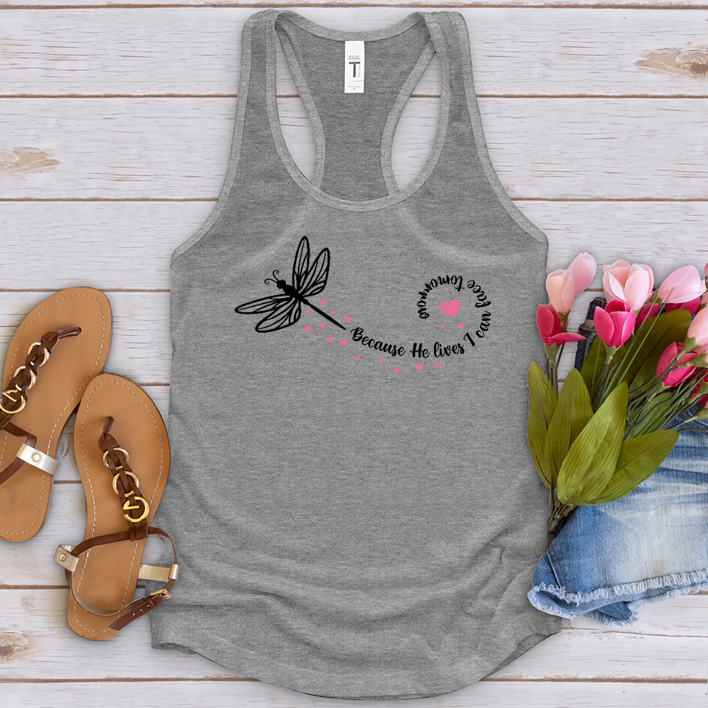 Because He Lives Dragonfly Tank Top