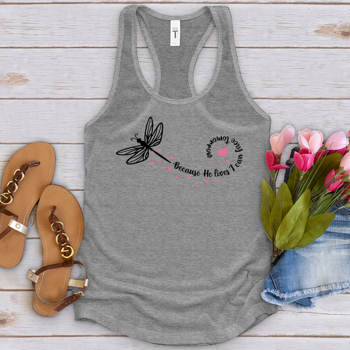 Because He Lives Dragonfly Tank Top