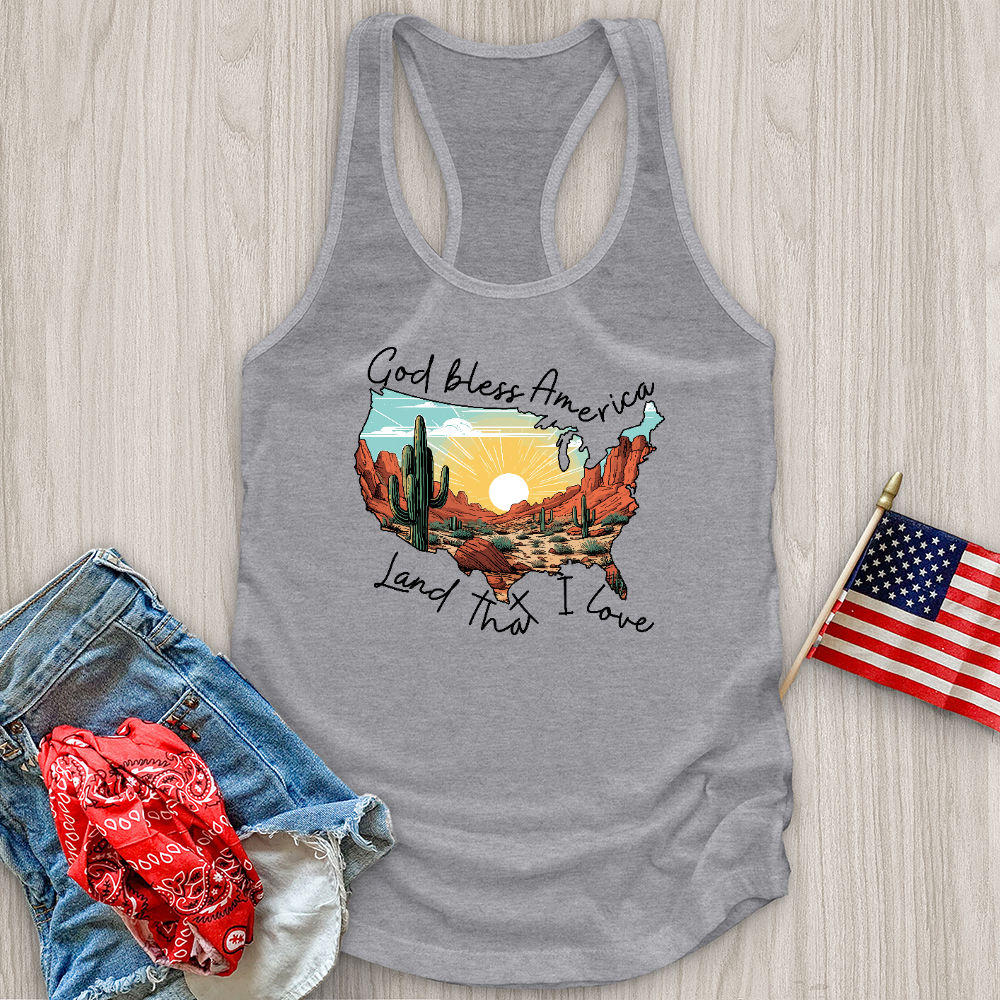 God Bless Flower Desert Variation Tank Top