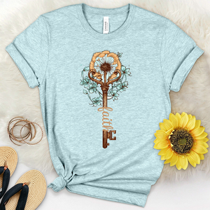 Retro Dandelion Faith Key Heathered Tee