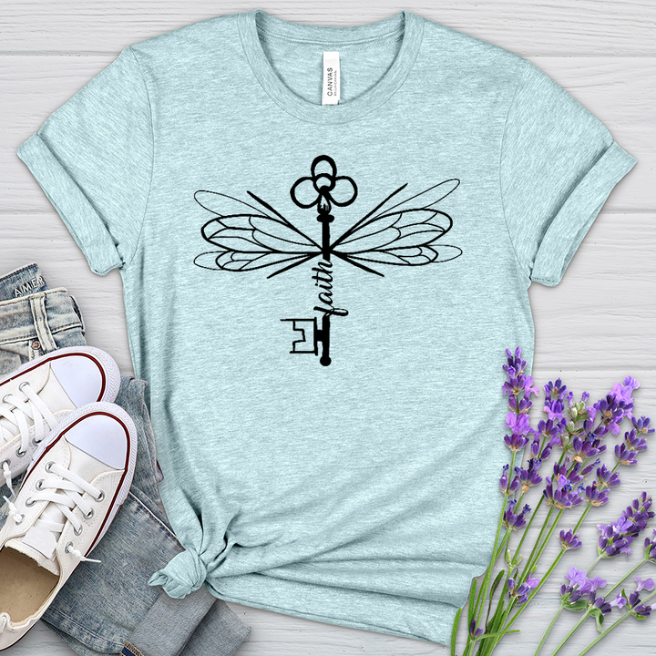 Winged Faith Fighter Heathered Tee