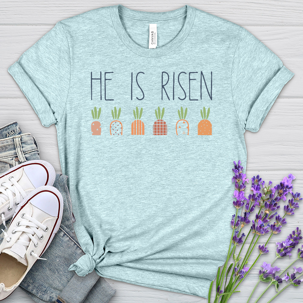 He Is Risen Carrot Patch Heathered Tee
