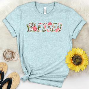 Blessed in Flowers Heathered Tee