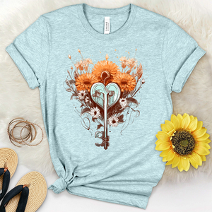 Love Is Key Dandelions Heathered Tee