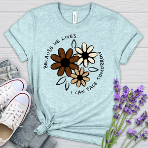 Patterned Flowers Heathered Tee