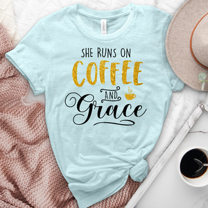 Gold Coffee and Grace Heathered Tee