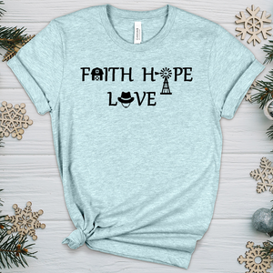 Country Faith Hope Love V1 Heathered Tee