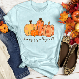 Happy Fall Y'all Pumpkins Heathered Tee