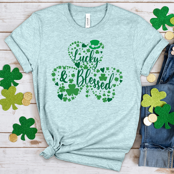 Assorted Clovers Shamrock Heathered Tee