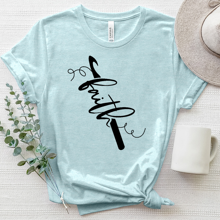 Faith Crochet Hook Heathered Tee